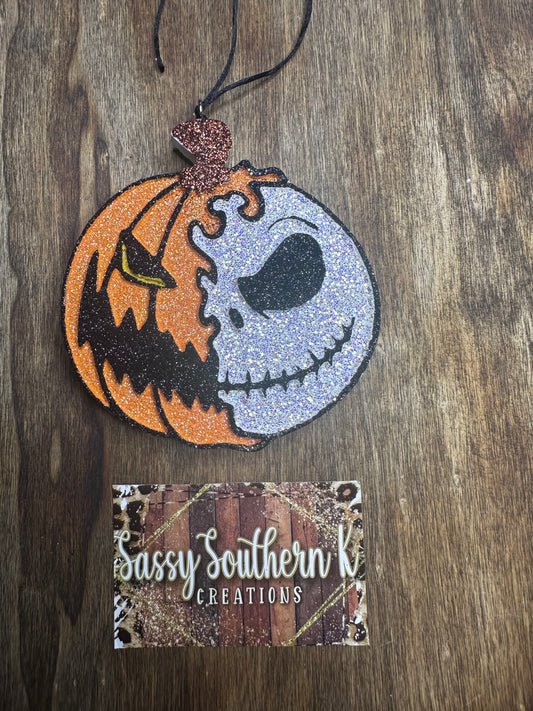 Pumpkin/Skull - Car Freshie - Scent is Iced Cinnamon Rolls