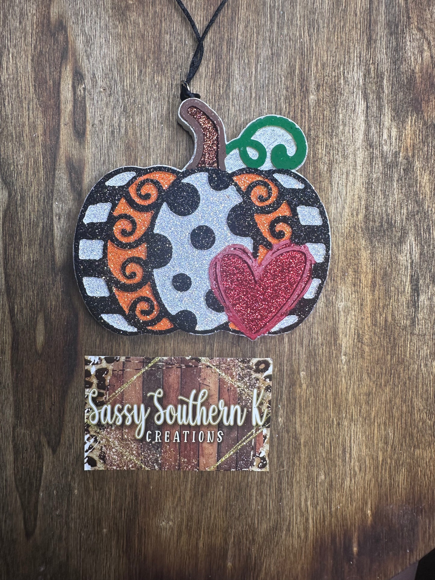 Pumpkin/Heart- Car Freshie - Scent is Pumpkin Mahogany