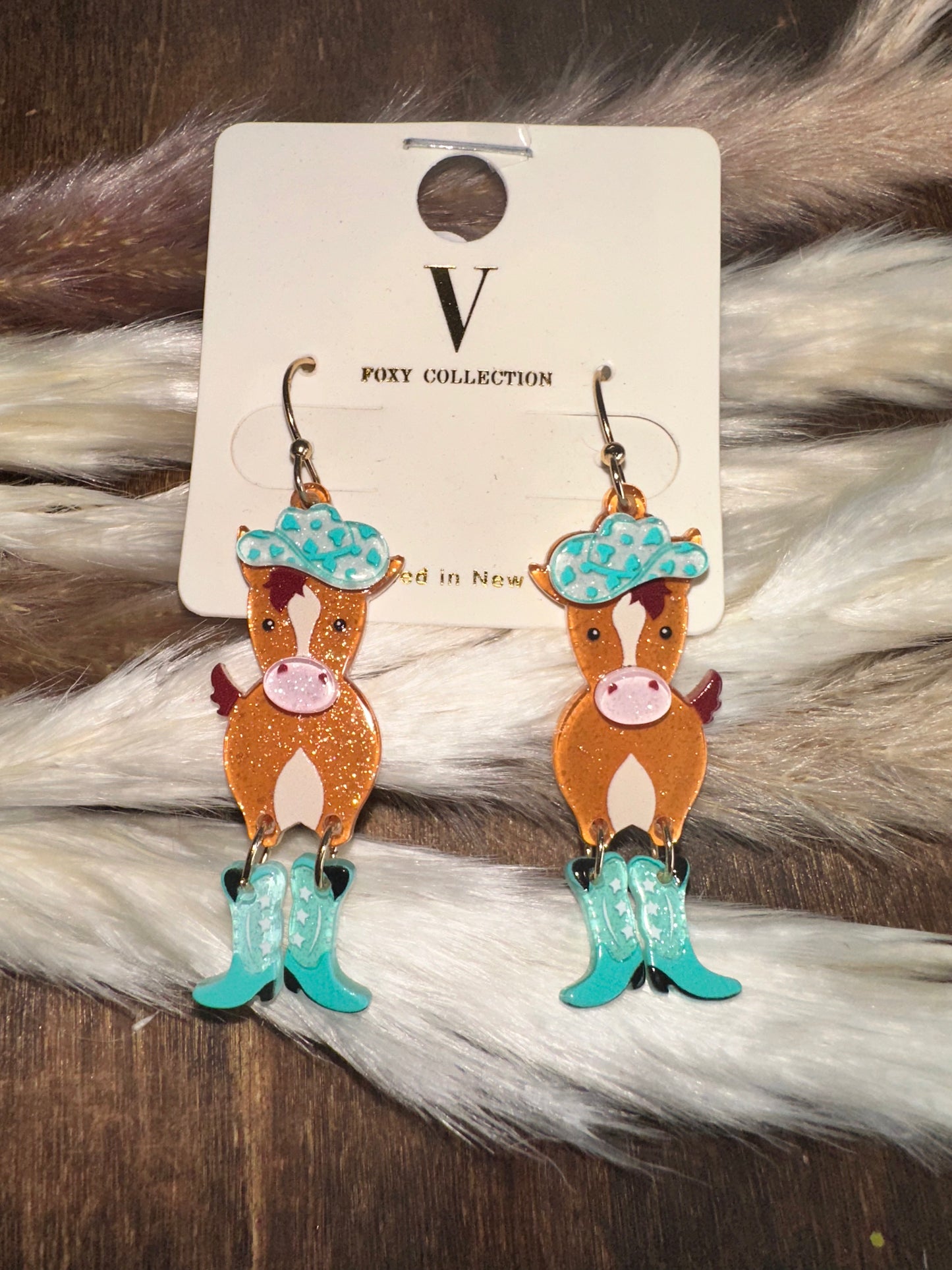 Turquoise Horse Earrings
