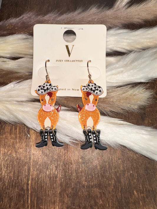 Black Horse Earrings