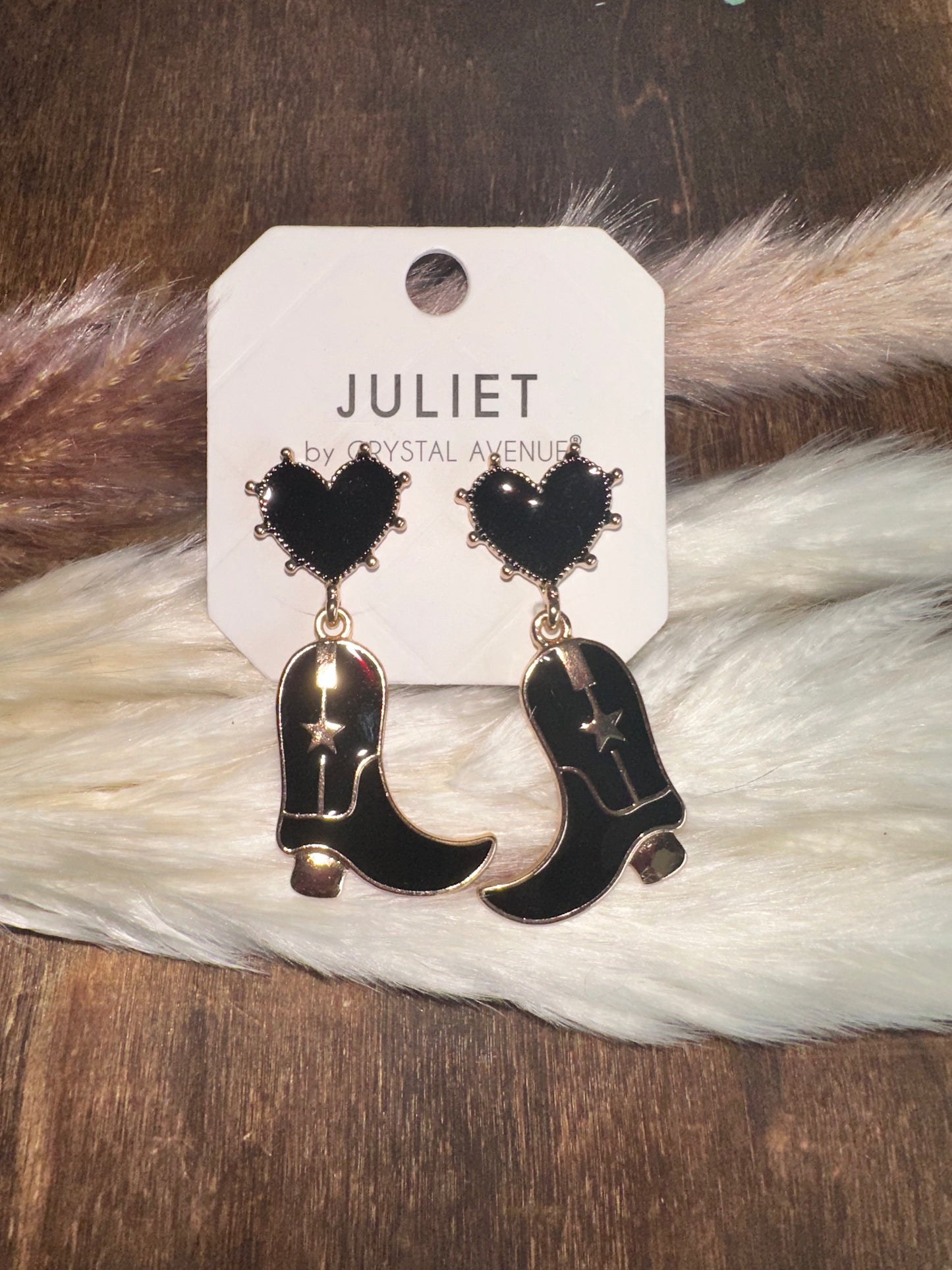 Black Boot Earrings