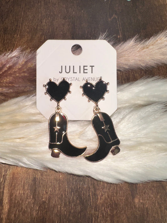 Black Boot Earrings