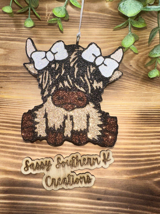 Car Freshie - Cow - Scent is Strawberry Pound Cake