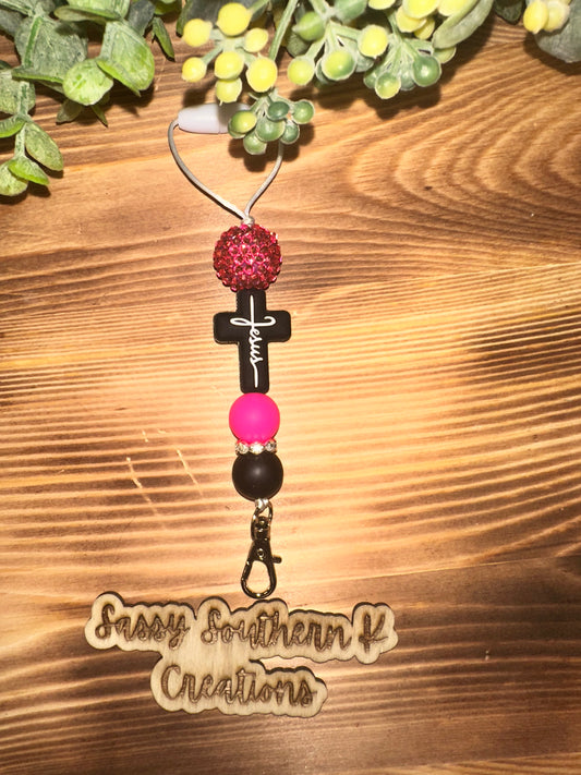 Car Freshie Hanger - Jesus Pink